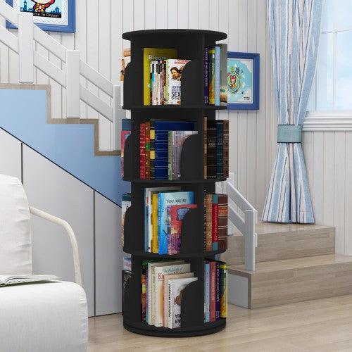 360° Rotating Stackable Shelves Bookshelf Organizer - Black (3-5 Levels) - Toytexx 360° Rotating Stackable Shelves Bookshelf Organizer - Black (3-5 Levels) - Toytexx